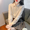 雪纺衬衫女士春秋装薄款衬衫2023法式甜美减龄设计感刺绣上衣