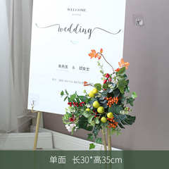 牌婚礼指示牌迎宾绿色花水牌装饰挂花店面相框绢花仿真花艺摆放