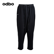 odbo欧迪比欧原创设计抽绳高腰针织休闲裤，女早秋哈伦裤