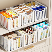 杂物收纳箱玩具零食整理筐家用厨房塑料储物篮宿舍桌面置物盒篮子