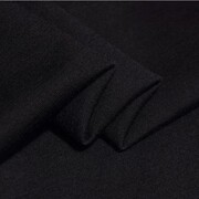 欧美黑色薄款精纺弹力纯色针织羊毛羊绒打底毛衣面料进口秋冬布料