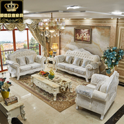 欧式布艺沙发组合客厅，整装1+2+3小户型，网红美容院简欧可拆洗沙发
