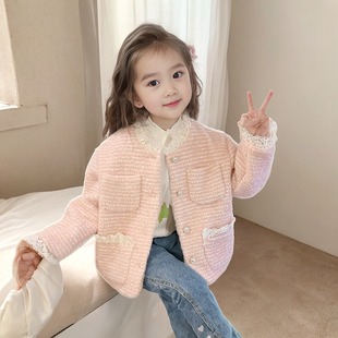 女童秋款外套2023韩版秋季小香风上衣童装，夹克儿童秋冬装