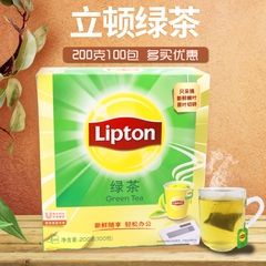 立顿绿茶lipton叶包100袋袋泡茶