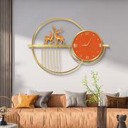 凯恩斯（KAIENSI）高档纯铜挂钟客厅轻奢现代黄铜挂墙时钟表家用