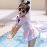 女童泳衣儿童女孩女宝小童中大童泳装分体，平角宝宝速干游泳衣夏季