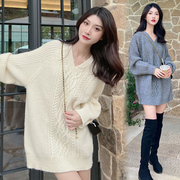 孕妇装秋冬装套装时尚款洋气时髦韩版针织加厚毛衣上衣两件套冬季
