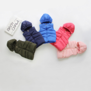 冬季小孩马甲男女宝宝，1-5岁羽绒棉，马甲纯色带帽加厚棉服