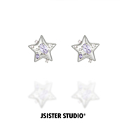 jsister水钻星星耳环2023小众，原创设计感耳钉气质高级耳饰