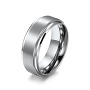 时尚男式戒指6810宽拉丝哑光钨钢，戒指简约硬质，防剐蹭简约钨金戒指