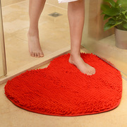 雪尼尔心形防滑吸水地毯婚房婚庆桃心地垫卧室浴室吸水防滑垫