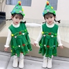 圣诞节cos服圣诞老人服装儿童披风男女童角色扮演圣诞树精灵服饰