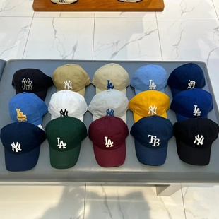 韩国MLB帽子NY洋基队女防晒大标软顶棒球帽LA遮阳男鸭舌帽CP6