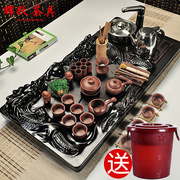 辉跃茶具功夫茶具套装，茶道整套家用陶瓷简约茶海茶台科技木茶盘