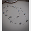 yeajewel小众设计感灰珍珠，毛衣链气质满天星长，项链925银配饰30931