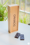 木制盒装多米诺骨牌黑色，积木质桌游益智玩具桌面，游戏送礼物