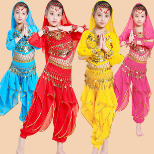 儿童印度舞服装女童，印度舞演出服少儿，肚皮舞表演服幼儿新疆舞蹈服
