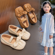 女童皮鞋夏季2024儿童，软底单鞋宝宝洋气，浅口公主鞋配礼服小童