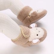 冬新生男女婴儿鞋0-12月1岁宝宝，卡通棉鞋加绒软底不掉保暖学步鞋6