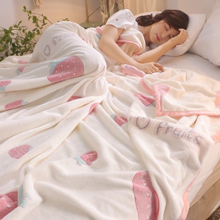 法莱绒3d毛毯夏季薄款法兰绒，珊瑚绒毯子加厚床单人午睡空调毯冬季