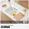 日式洗菜盆大单槽厨房水槽加厚304不锈钢家用飞雨瀑布洗碗池