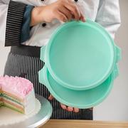 硅胶戚风蛋糕模具468寸圆形免切分层彩虹慕斯蛋糕烘焙工具