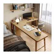 卧室电脑书桌书柜组合 家用书房台式原木风l型拐角桌桌子转角