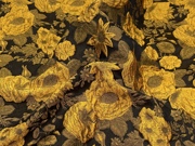 浮雕提花复古黄3d立体廓形油画艺术提花，面料裙子汉服春夏布料
