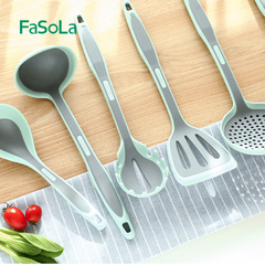 日本fasola不沾硅胶防烫刮汤勺