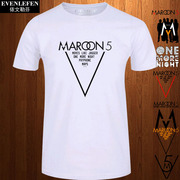 maroon5魔力红摇滚乐队歌星T恤短袖男女全棉半截袖衫音乐上衣服体