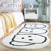 卧室地毯卡通仿羊绒床边毯可爱儿童飘窗地毯加厚榻榻米地毯不规则