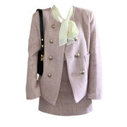 大码胖妹妹设计感法式小香风，外套夹克+高腰半身裙秋季气质两件套