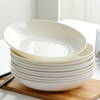 盘子菜盘家用2024白色骨瓷，餐具深盘餐盘圆盘，饭盘白瓷盘子碟子