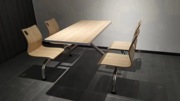 不锈钢支架四人位食堂餐桌椅带靠背食堂桌椅