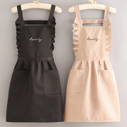 韩版围裙家用厨房防污工作服，定制logo印字奶茶咖啡美甲店专用围腰