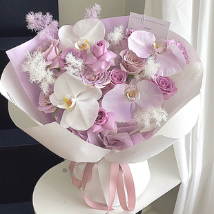 海洋之歌紫玫瑰韩式花束深圳龙华花店鲜花速递纪念日生日友情送花