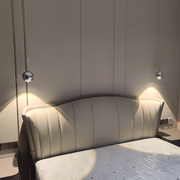 卧室床头吊灯现代简约高级创意可升降主卧吊线，灯水晶小吊灯垂线灯