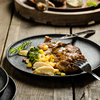 牛排餐盘西餐盘子陶瓷方盘家用黑色创意日式西式早餐圆盘牛扒餐具