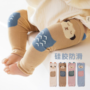 婴儿护膝夏季薄款长筒爬行袜，室内防滑护腿新生儿宝宝防蚊棉质腿套