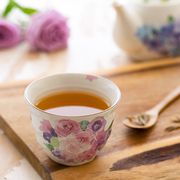 日本进口Ceramic蓝美浓烧茶具陶瓷茶杯男女日式樱花花茶杯子水杯
