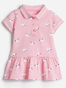 女童短袖polo领连衣裙宝宝纯棉夏装，3岁6儿童，休闲运动裙子7网球裙8