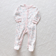 欧美单尾货婴儿连体衣0-2岁男女，宝纯棉长袖爬服哈衣包(哈衣包)脚单排扣