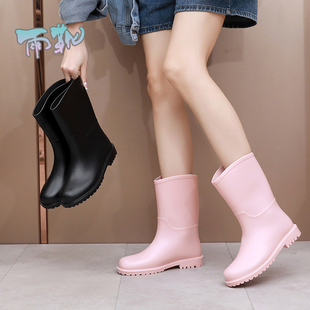雨靴女时尚款小马靴水，鞋套防滑防水胶鞋成人中，筒韩国百搭轻便雨鞋