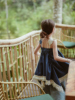 史豌豆(史豌豆)童装女童，拼接流苏大裙摆上衣，2024夏季宝宝时髦洋气吊带