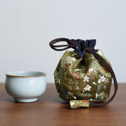夹棉茶壶旅行布袋子束p口防震加厚布包包装茶具茶杯便携抽绳