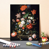 数字油画diy填充卢浮宫博物馆，典藏名画花卉，静物填绘画涂色装饰画