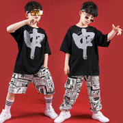 儿童演出服装男童夏季短袖hiphop衣服嘻哈童装套装街舞中国风潮服