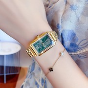 气质风 简约士手表个性女时尚长方形石英真皮9mm表带普通国产腕表