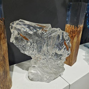 简约现代创意铂晶透明树脂艺术，雕塑水晶摆件玄关装饰品亚克力家具