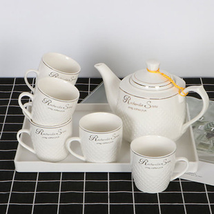 陶瓷杯具套装家用骨瓷客厅杯子茶壶杯水具欧式茶具创意冷水壶耐热